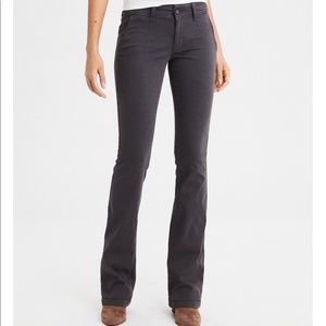 American Eagle kick boot stretch gray chinos